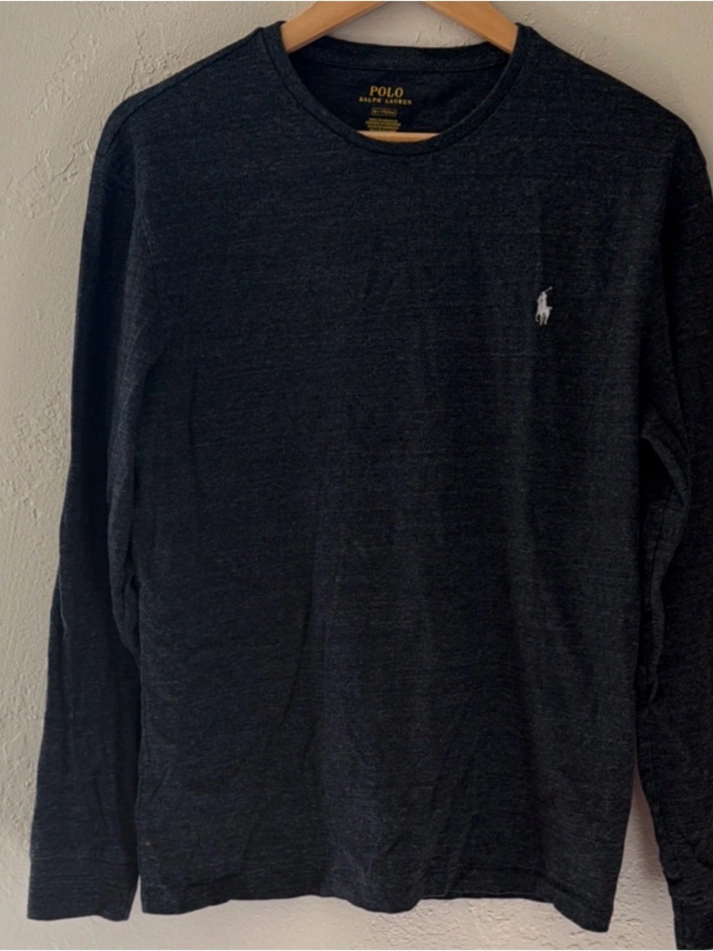 Polo Ralph Lauren Long Sleeve T Shirt Men’s Medium Navy Logo Crewneck